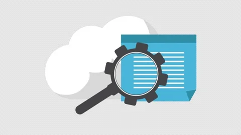 Cloud Document Management with Search and Analysis Animation Stock Footage 339763493