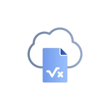 Cloud, document, math's, online training color gradient vector icon Stock Illustration