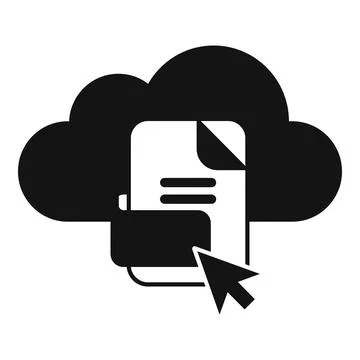 Cloud document storage with cursor clicking, symbolizing easy access and mana Stock Illustration