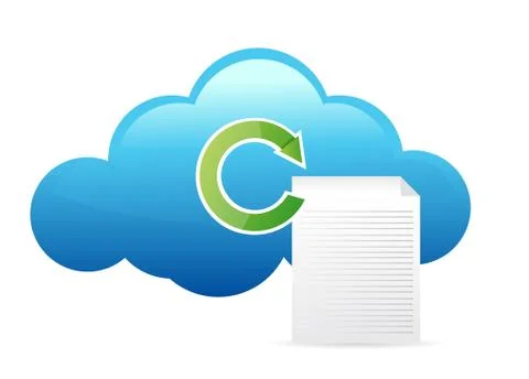 Cloud documents and cycle Illustrazione stock