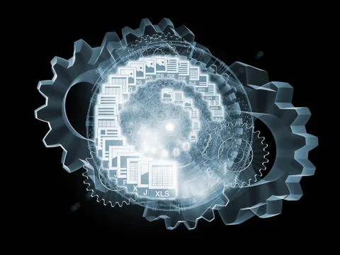 Cloud of documents Stock Illustration