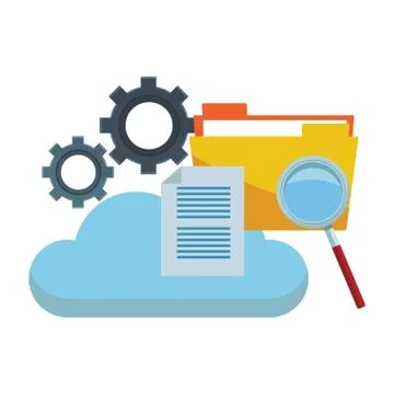 Cloud with documents 库存插图