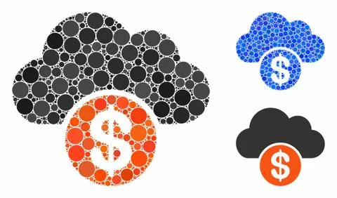 Cloud dollar Composition Icon of Circle Dots Illustrazione stock
