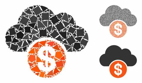 Cloud dollar Composition Icon of Joggly Pieces Stock Illustration
