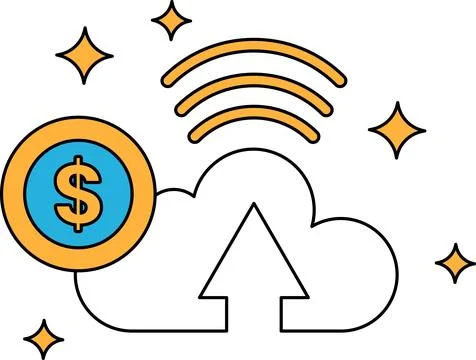 A cloud with a dollar sign on it Stock Illustration