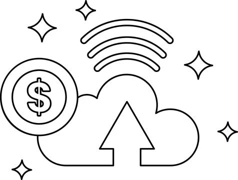 A cloud with a dollar sign on it Stock Illustration