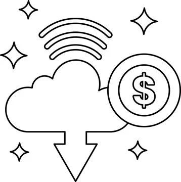 A cloud with a dollar sign on top of it Stock Illustration