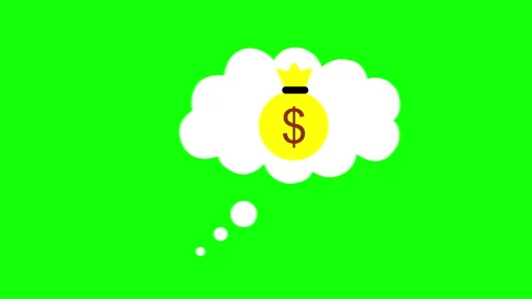 Cloud with Dollar Symbol Animation on Green Screen Vídeos de archivo 334361411