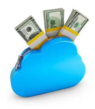 Cloud with dollars. Stock Illustration
