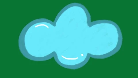Cloud Doodle Animation Green Screen Stock Footage 323469289