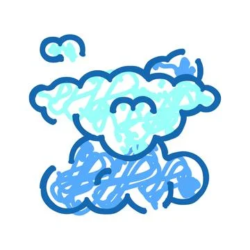 Cloud doodle drawing showing weather forecast concept Stock Illustration