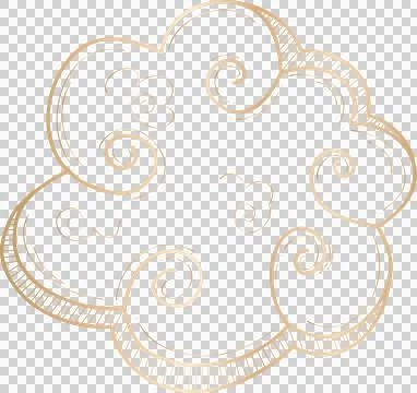 Cloud doodle is forming spiral curls and hatching details in sketch style on Stock Illustration