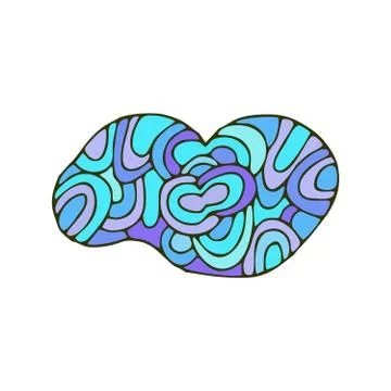 Cloud doodle isolated. Ethnic Hand drawing eddy Stock Illustration