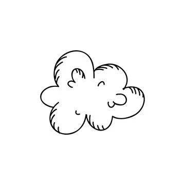 Cloud doodle. Outline scribble sky. Vector retro fog 스톡 일러스트