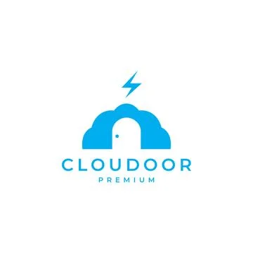Cloud door sky logo design 스톡 일러스트