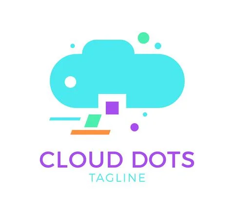 Cloud dots vector logo template design Stock Illustration