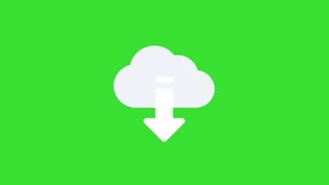 Cloud with Down Arrow graphics animation (Chroma key) Stock Footage 314409112