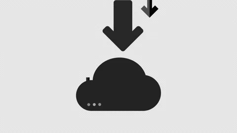 Cloud Download Animated Icon with Alpha channel Stock Footage 142222759