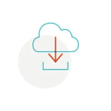 Cloud Download Application Stock Illustration