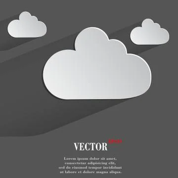 Cloud download application web icon, flat design Stock Illustration