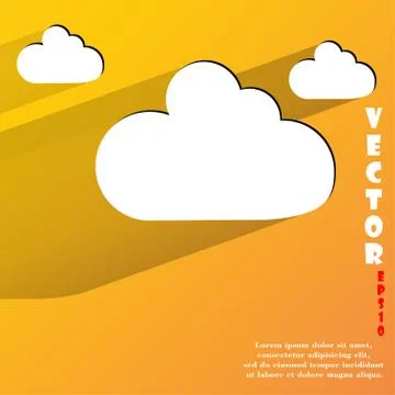 Cloud download application web icon, flat design Stock Illustration