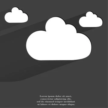 Cloud download application web icon, flat design Stock Illustration