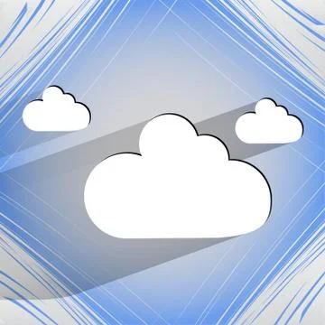 Cloud download application web icon on a flat geometric abstract background Stock Illustration