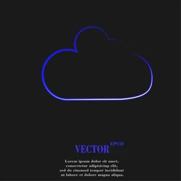 Cloud download application web icon, flat design Stock Illustration
