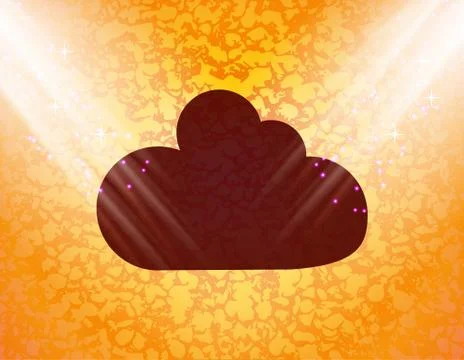 Cloud download application web icon, flat design Stock Illustration