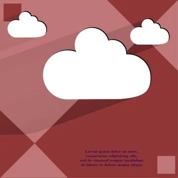 Cloud download application web icon on a flat geometric abstract background Stock Illustration