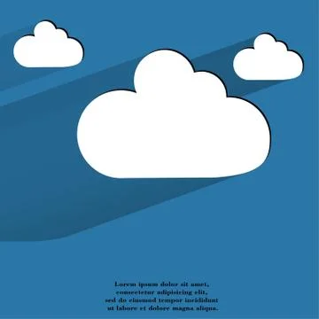 Cloud download application web icon, flat design Stock Illustration