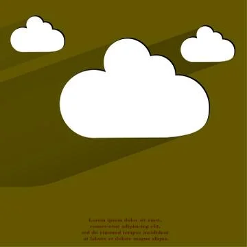 Cloud download application web icon, flat design Stock Illustration