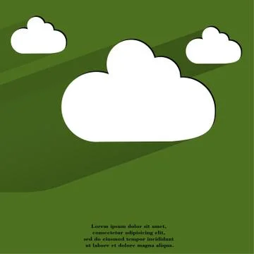 Cloud download application web icon, flat design Stock Illustration