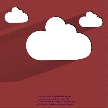 Cloud download application web icon, flat design Stock Illustration