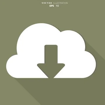 Cloud download application web icon Stock Illustration