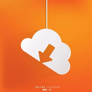 Cloud download application web icon Stock Illustration