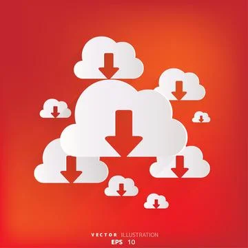 Cloud download application web icon Stock Illustration