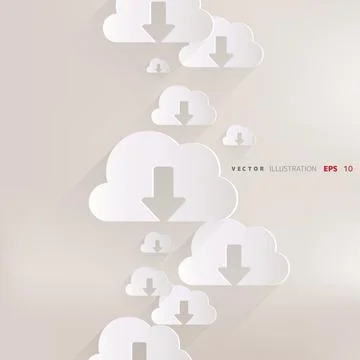 Cloud download application web icon Stock Illustration