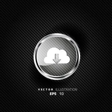 Cloud download application web icon Stock Illustration