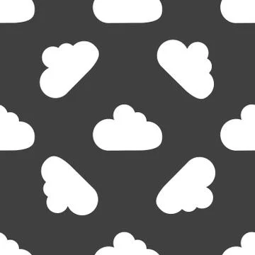 Cloud download application web icon.flat design. Seamless pattern. Stock Illustration