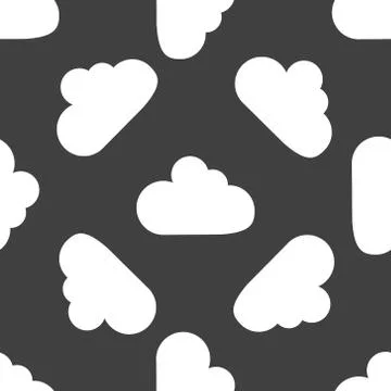 Cloud download application web icon.flat design. Seamless pattern. Stock Illustration