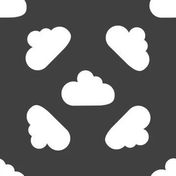 Cloud download application web icon.flat design. Seamless pattern. Stock Illustration