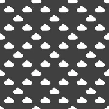 Cloud download application web icon.flat design. Seamless pattern. Stock Illustration