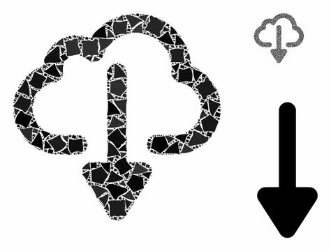 Cloud download Composition Icon of Uneven Parts Ilustração Stock