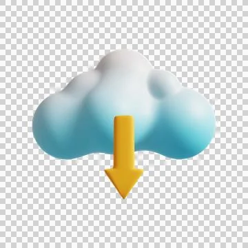Cloud download concept. 3D Render. Stockillustratie