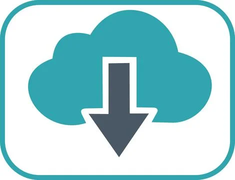 Cloud download data transfer flat icon Stock Illustration