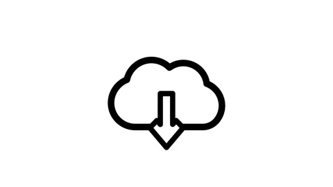 Cloud Download Data Transfer Icon Interface Design Stock Footage 332526340