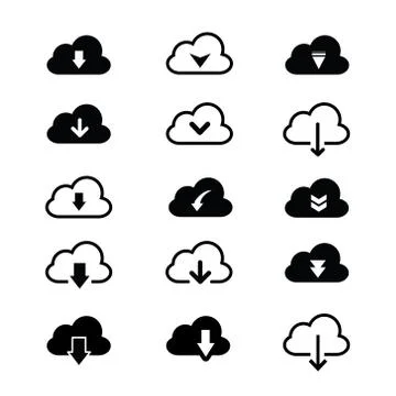 Cloud Download file and Loading icon Vector. Stock Illustration