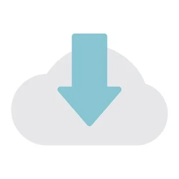 Cloud download flat icon, seo and website Stock Illustration