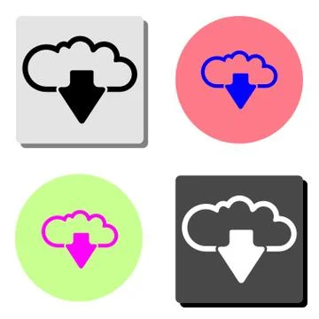 Cloud download. flat vector icon Stock Illustration